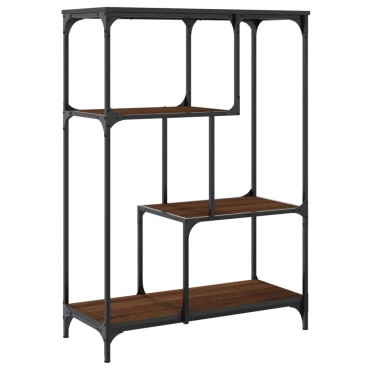 vidaXL Βιβλιοθήκη Καφέ Δρυς 81x36x115cm Επεξεργ. Ξύλο / Ατσάλι 1 τεμ.