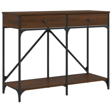 vidaXL Τραπέζι Κονσόλα Καφέ Δρυς 100x39x78,5cm Επεξεργασμένο Ξύλο 1 τεμ.