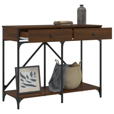 vidaXL Τραπέζι Κονσόλα Καφέ Δρυς 100x39x78,5cm Επεξεργασμένο Ξύλο 1 τεμ.