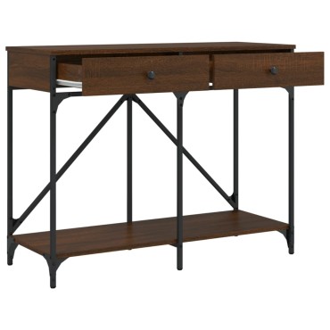 vidaXL Τραπέζι Κονσόλα Καφέ Δρυς 100x39x78,5cm Επεξεργασμένο Ξύλο 1 τεμ.