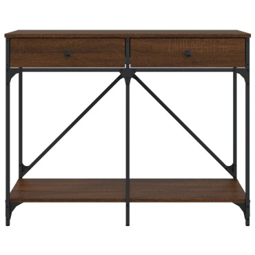 vidaXL Τραπέζι Κονσόλα Καφέ Δρυς 100x39x78,5cm Επεξεργασμένο Ξύλο 1 τεμ.