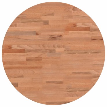vidaXL Επιφάνεια Τραπεζιού Στρογγυλή 50x2,5cm Μασίφ Ξύλο Οξιάς 1 τεμ.