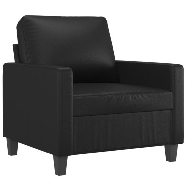 vidaXL Πολυθρόνα Μαύρη από Συνθετικό Δέρμα 78x77x80cm 1 τεμ. Γωνιακός