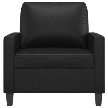 vidaXL Πολυθρόνα Μαύρη από Συνθετικό Δέρμα 78x77x80cm 1 τεμ. Γωνιακός