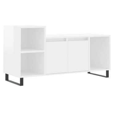 vidaXL Έπιπλο Τηλεόρασης Γυαλ. Λευκό 100x35x55cm Επεξεργασμένο Ξύλο