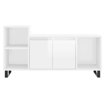 vidaXL Έπιπλο Τηλεόρασης Γυαλ. Λευκό 100x35x55cm Επεξεργασμένο Ξύλο