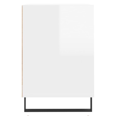 vidaXL Έπιπλο Τηλεόρασης Γυαλ. Λευκό 100x35x55cm Επεξεργασμένο Ξύλο
