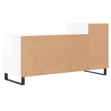 vidaXL Έπιπλο Τηλεόρασης Γυαλ. Λευκό 100x35x55cm Επεξεργασμένο Ξύλο