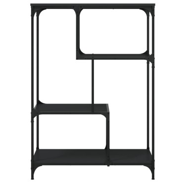 vidaXL Βιβλιοθήκη Μαύρη 81x36x115cm Επεξεργασμένο Ξύλο / Ατσάλι 1 τεμ.