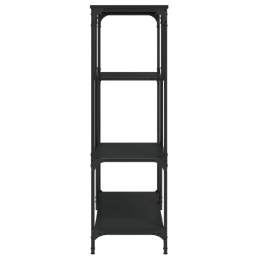 vidaXL Βιβλιοθήκη Μαύρη 81x36x115cm Επεξεργασμένο Ξύλο / Ατσάλι 1 τεμ.
