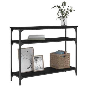 vidaXL Τραπέζι Κονσόλα Μαύρο 100x29x75cm Επεξεργασμένο Ξύλο 1 τεμ.