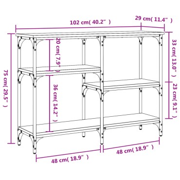 vidaXL Τραπέζι Κονσόλα Καπνιστή Δρυς 102x29x75cm Επεξεργασμένο Ξύλο 1 τεμ.