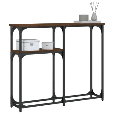 vidaXL Τραπέζι Κονσόλα Καφέ Δρυς 90x22,5x75cm Επεξεργασμένο Ξύλο 1 τεμ.