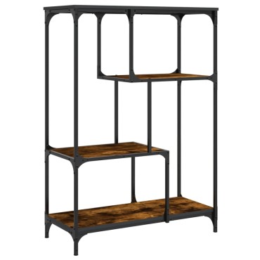vidaXL Βιβλιοθήκη Καπνιστή Δρυς 81x36x115cm Επεξεργ. Ξύλο/Ατσάλι 1 τεμ.