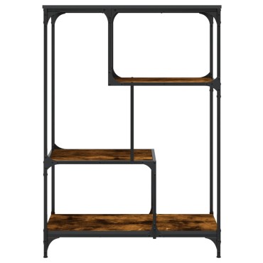 vidaXL Βιβλιοθήκη Καπνιστή Δρυς 81x36x115cm Επεξεργ. Ξύλο/Ατσάλι 1 τεμ.
