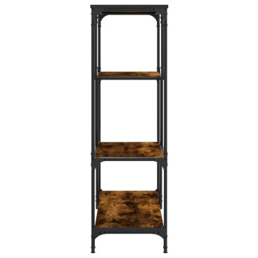 vidaXL Βιβλιοθήκη Καπνιστή Δρυς 81x36x115cm Επεξεργ. Ξύλο/Ατσάλι 1 τεμ.