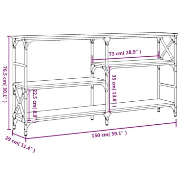 vidaXL Τραπέζι Κονσόλα Καπνιστή Δρυς 150x29x76,5cm Επεξεργ. Ξύλο 1 τεμ.