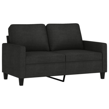 vidaXL Καναπές Διθέσιος Μαύρο Υφασμάτινος 138x77x80cm 1 τεμ.