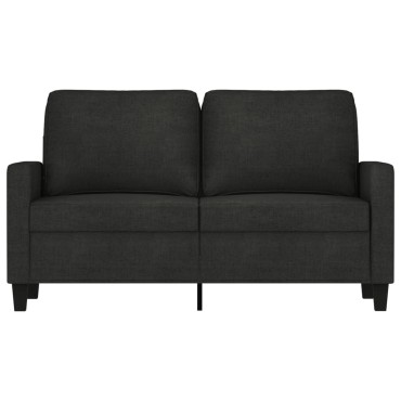 vidaXL Καναπές Διθέσιος Μαύρο Υφασμάτινος 138x77x80cm 1 τεμ.