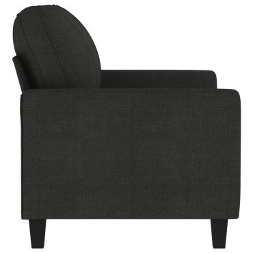 vidaXL Καναπές Διθέσιος Μαύρο Υφασμάτινος 138x77x80cm 1 τεμ.