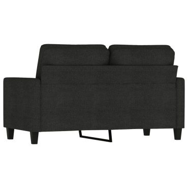 vidaXL Καναπές Διθέσιος Μαύρο Υφασμάτινος 138x77x80cm 1 τεμ.