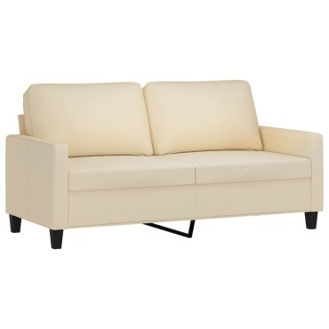 vidaXL Καναπές Διθέσιος Κρεμ Υφασμάτινος 158x77x80cm 1 τεμ.