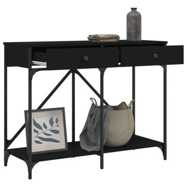 vidaXL Τραπέζι Κονσόλα Μαύρο 100x39x78,5cm από Επεξεργ. Ξύλο 1 τεμ.