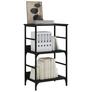 vidaXL Βιβλιοθήκη Μαύρη 50x33x82cm από Επεξεργασμένο Ξύλο 1 τεμ.