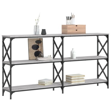 vidaXL Τραπέζι Κονσόλα Γκρι Sonoma 156x28x80,5cm Επεξεργ. Ξύλο 1 τεμ.