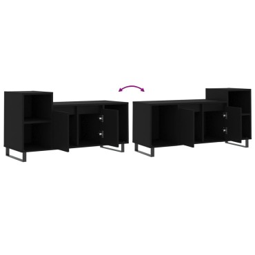 vidaXL Έπιπλο Τηλεόρασης Μαύρο 100x35x55cm Επεξ. Επεξεργασμένο Ξύλο
