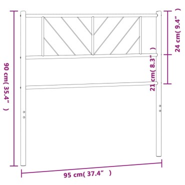 vidaXL Κεφαλάρι Μαύρο Μεταλλικό 95x3x90cm 1 τεμ.