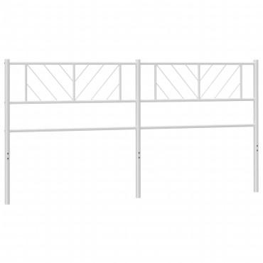 vidaXL Κεφαλάρι Λευκό Μεταλλικό 206x3x90cm 1 τεμ.