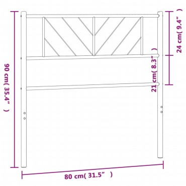 vidaXL Κεφαλάρι Μαύρο Μεταλλικό 80x3x90cm 1 τεμ.