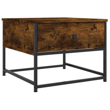 vidaXL Τραπεζάκι Σαλονιού Καπνιστή Δρυς 51x51x40cm Επεξεργασμ. Ξύλο 1 τεμ.