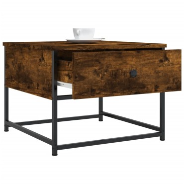 vidaXL Τραπεζάκι Σαλονιού Καπνιστή Δρυς 51x51x40cm Επεξεργασμ. Ξύλο 1 τεμ.