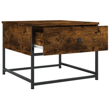 vidaXL Τραπεζάκι Σαλονιού Καπνιστή Δρυς 51x51x40cm Επεξεργασμ. Ξύλο 1 τεμ.