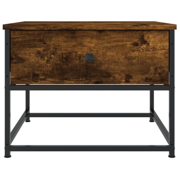 vidaXL Τραπεζάκι Σαλονιού Καπνιστή Δρυς 51x51x40cm Επεξεργασμ. Ξύλο 1 τεμ.