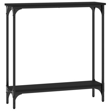 vidaXL Τραπέζι Κονσόλα Μαύρο 75x22,5x75cm από Επεξεργ. Ξύλο 1 τεμ.