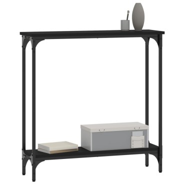 vidaXL Τραπέζι Κονσόλα Μαύρο 75x22,5x75cm από Επεξεργ. Ξύλο 1 τεμ.