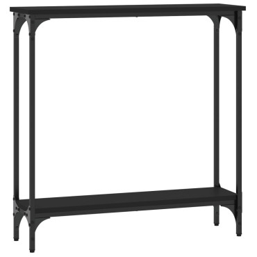 vidaXL Τραπέζι Κονσόλα Μαύρο 75x22,5x75cm από Επεξεργ. Ξύλο 1 τεμ.