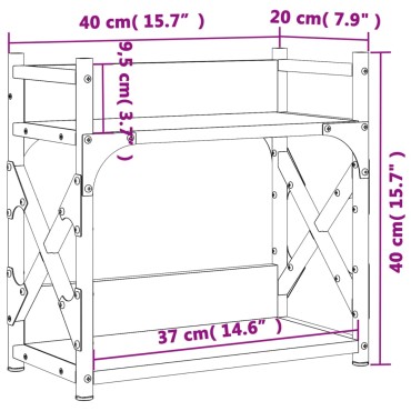 vidaXL Βάση Εκτυπωτή 2 Επιπέδων Καφέ Δρυς 40x20x40 εκ Επεξ. Ξύλο