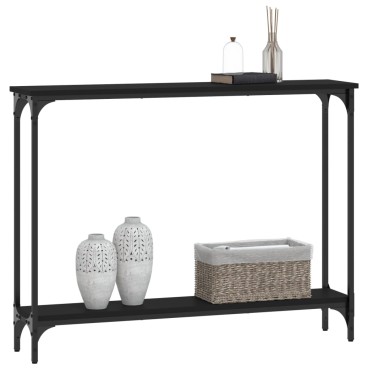 vidaXL Τραπέζι Κονσόλα Μαύρο 100x22,5x75cm από Επεξεργ. Ξύλο 1 τεμ.