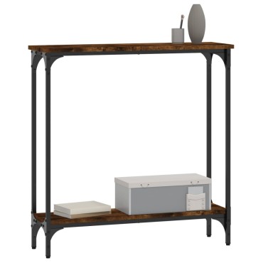 vidaXL Τραπέζι Κονσόλα Καπνιστή Δρυς 75x22,5x75cm Επεξεργ. Ξύλο 1 τεμ.