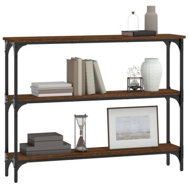 vidaXL Τραπέζι Κονσόλα Καφέ Δρυς 100x22,5x75cm Επεξεργασμένο Ξύλο 1 τεμ.
