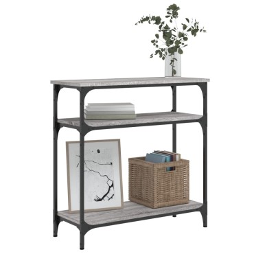 vidaXL Τραπέζι Κονσόλα Γκρι Sonoma 75x29x75cm Επεξεργασμένο Ξύλο 1 τεμ.