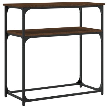 vidaXL Τραπέζι Κονσόλα Καφέ Δρυς 75x35,5x75cm Επεξεργασμένο Ξύλο 1 τεμ.