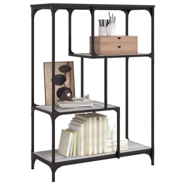 vidaXL Βιβλιοθήκη Γκρι Sonoma 81x36x115cm Επεξεργ. Ξύλο / Ατσάλι 1 τεμ.