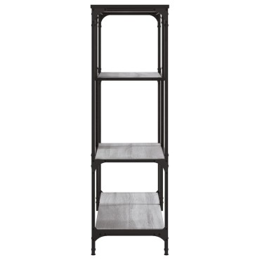 vidaXL Βιβλιοθήκη Γκρι Sonoma 81x36x115cm Επεξεργ. Ξύλο / Ατσάλι 1 τεμ.