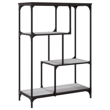 vidaXL Βιβλιοθήκη Γκρι Sonoma 81x36x115cm Επεξεργ. Ξύλο / Ατσάλι 1 τεμ.