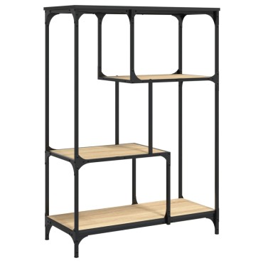 vidaXL Βιβλιοθήκη Sonoma Δρυς 81x36x115cm Επεξεργ. Ξύλο / Ατσάλι 1 τεμ.
